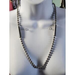 Vintage Alexis Kirk Necklace Silvertone Beaded necklace  30 Inches.